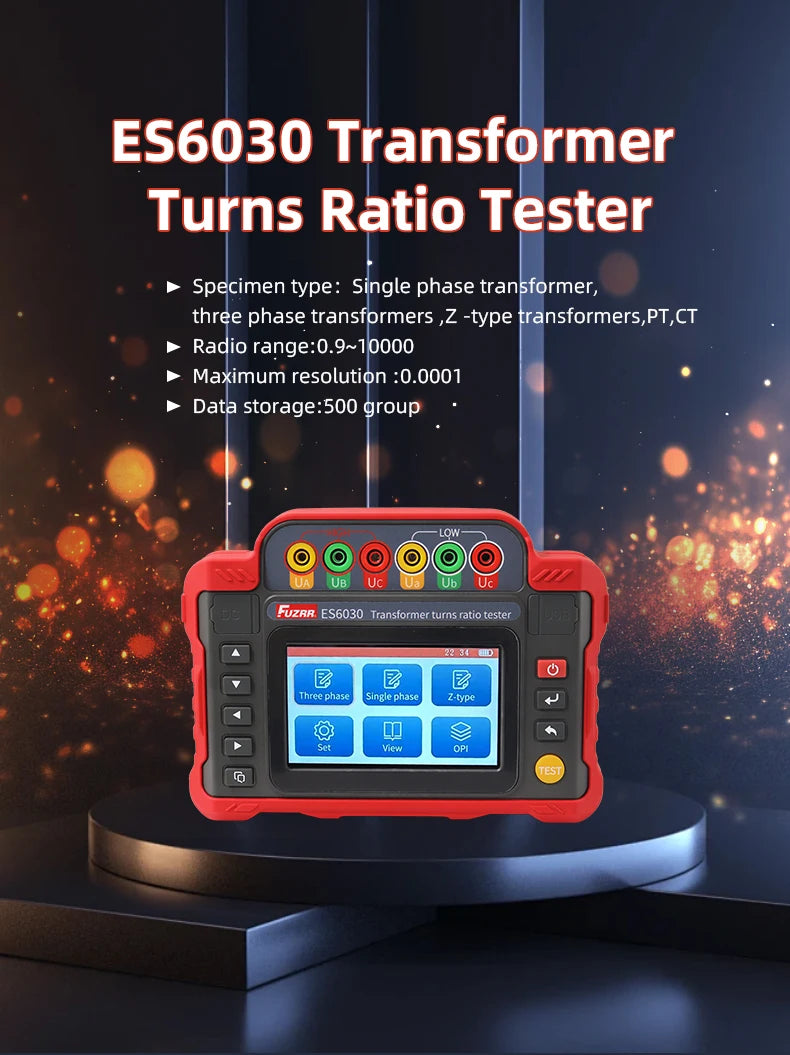 Professional Transformer Turns Ratio Tester – TTR Meter for Three-Phase Transformers, PT & CT Testing