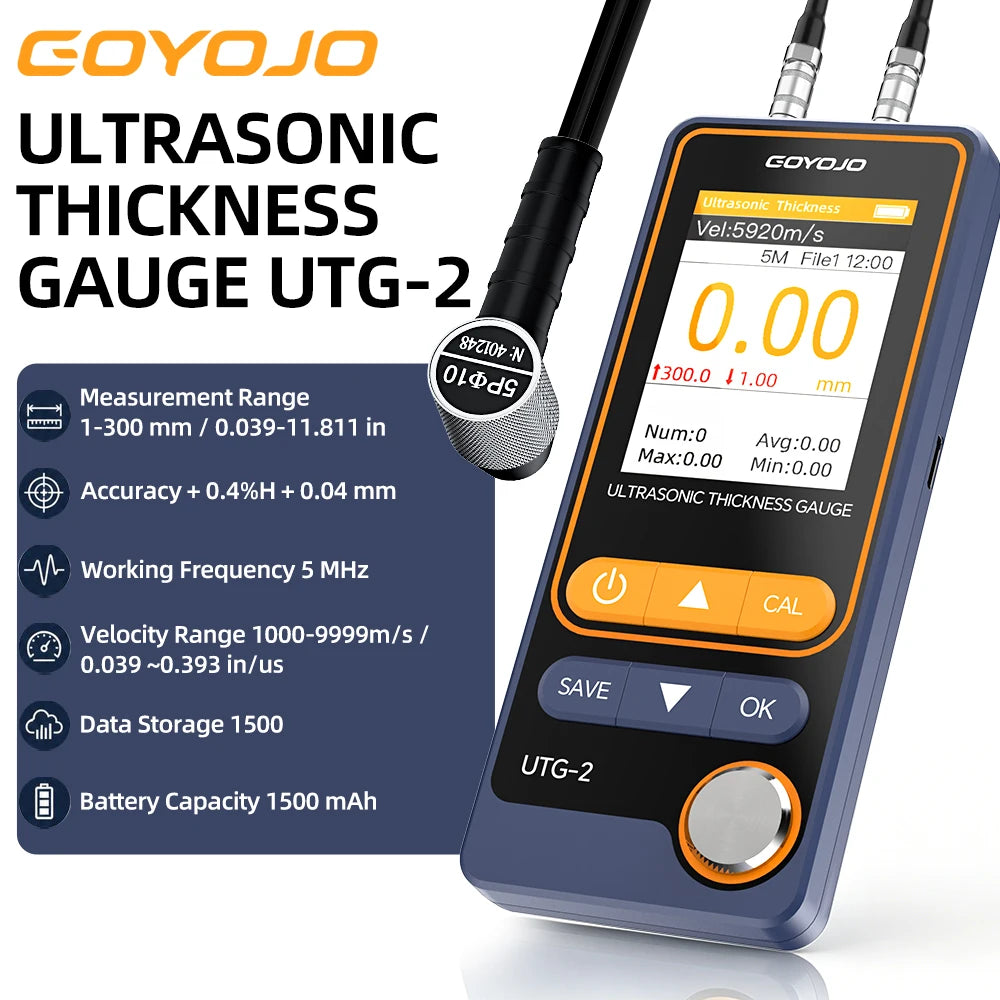 UTG-2 Ultrasonic Thickness Gauge – Industrial NDT Metal Thickness Tester