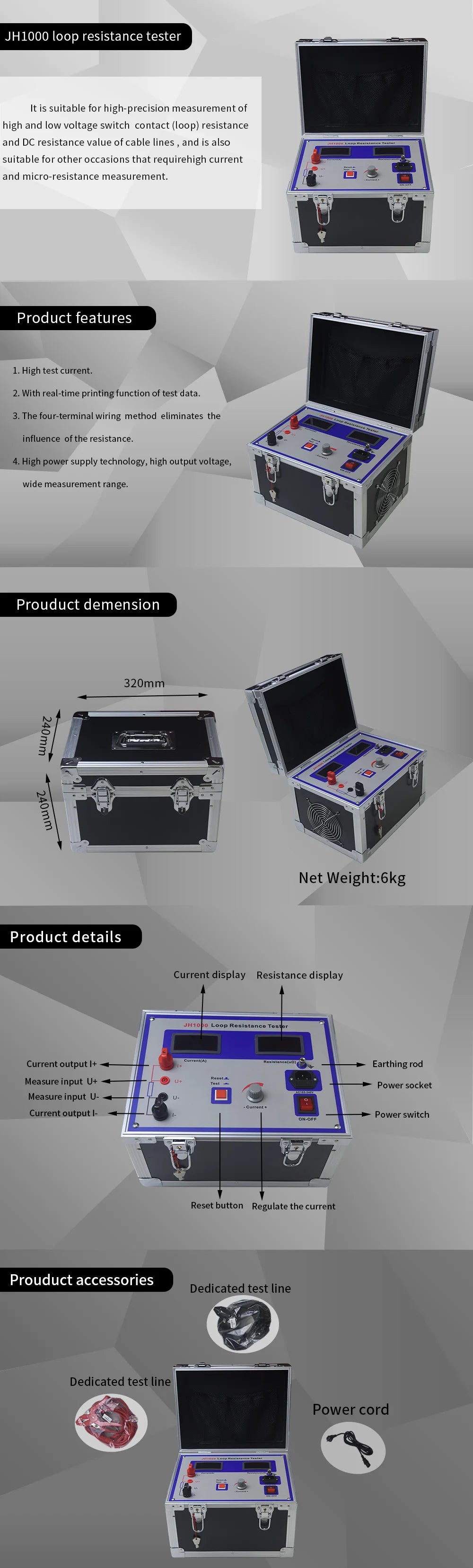 100A Micro Ohmmeter Loop Resistance Tester
