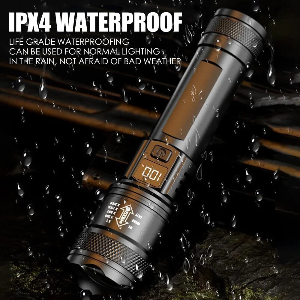 PowerBeam Zoom LED Flashlight – Rechargeable Waterproof Torch