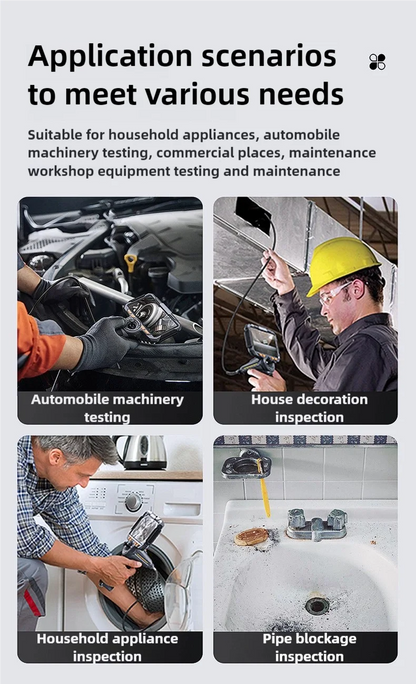 TF600 4-Way Articulating Industrial Borescope – HD Inspection Camera with Dual Lens & 1080P Display