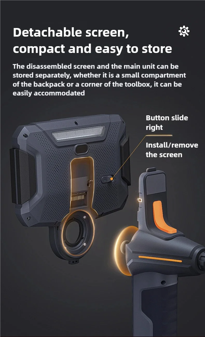 TF600 4-Way Articulating Industrial Borescope – HD Inspection Camera with Dual Lens & 1080P Display