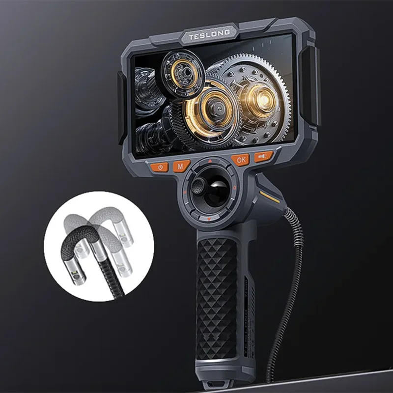 TF600 4-Way Articulating Industrial Borescope – HD Inspection Camera with Dual Lens & 1080P Display