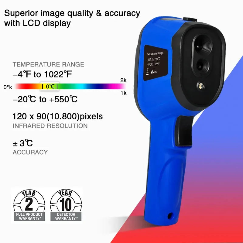 Industrial Thermal Imaging Camera 120×90 IR Resolution – 2.8" Display, -4°F to 1022°F