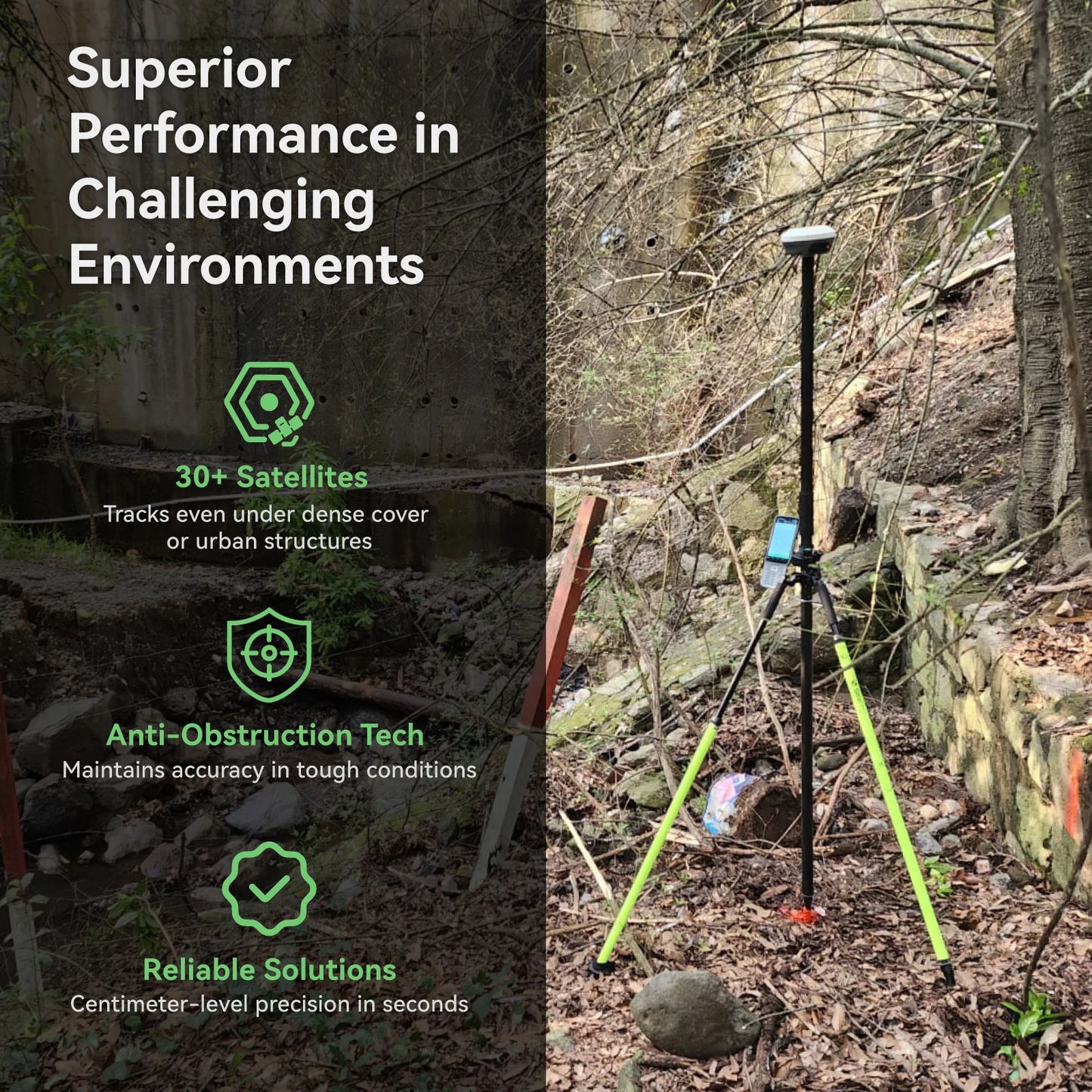 SingularXYZ E1 Lite RTK GNSS Receiver Base & Rover Kit – 1cm Accuracy Waterproof Surveying System