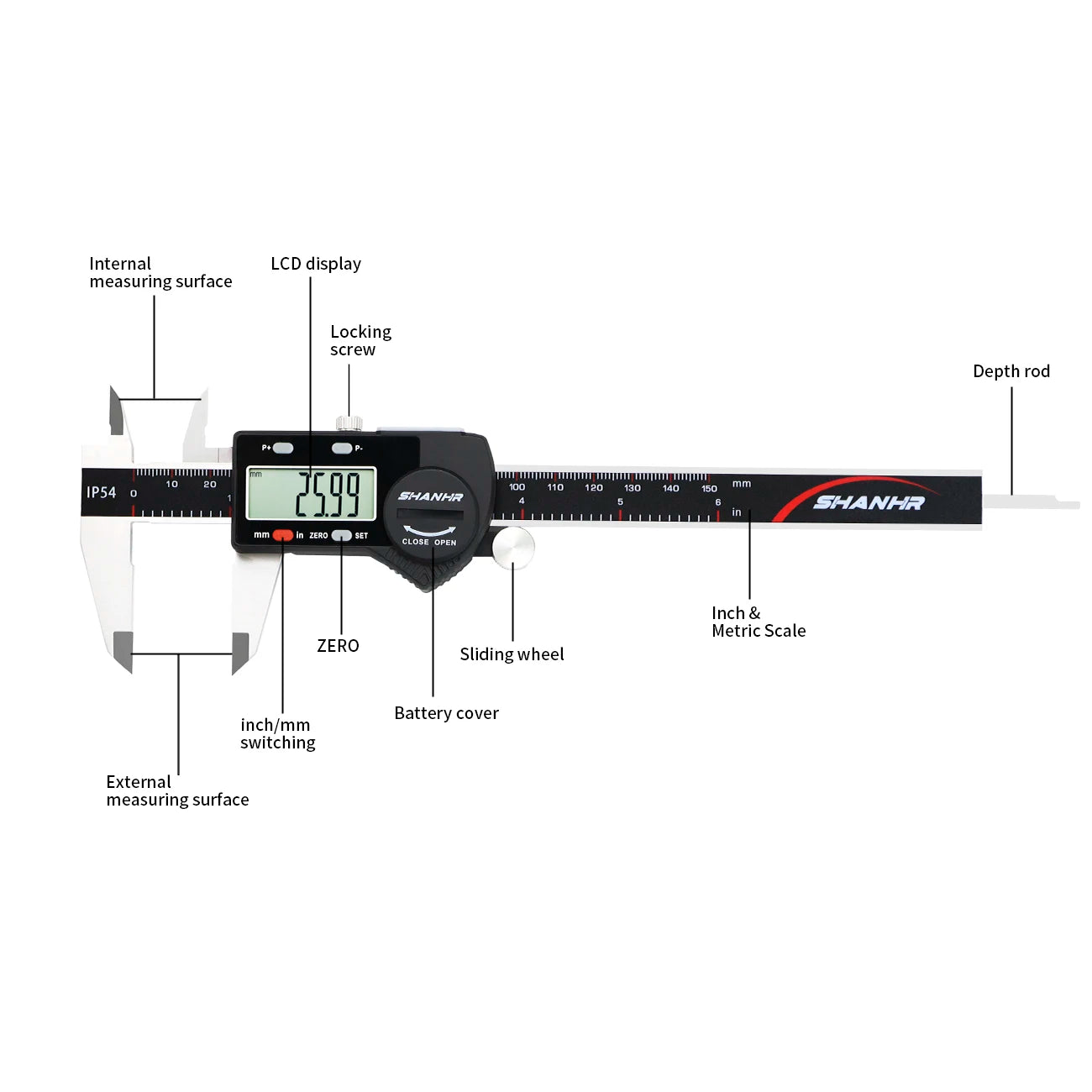 IP54 Digital Vernier Caliper 0-150mm