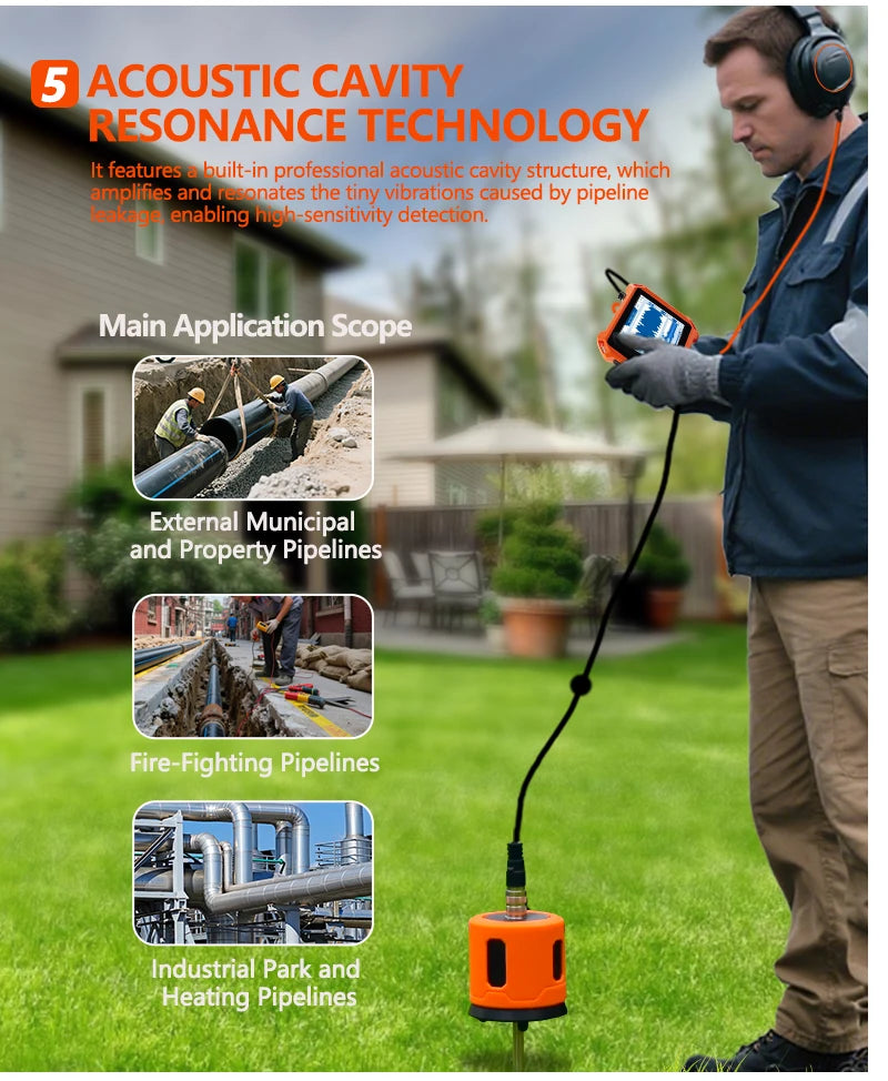 Professional Underground Pipe Water Leak Detector – Smart Ultrasonic Indoor & Outdoor Leak Detection System