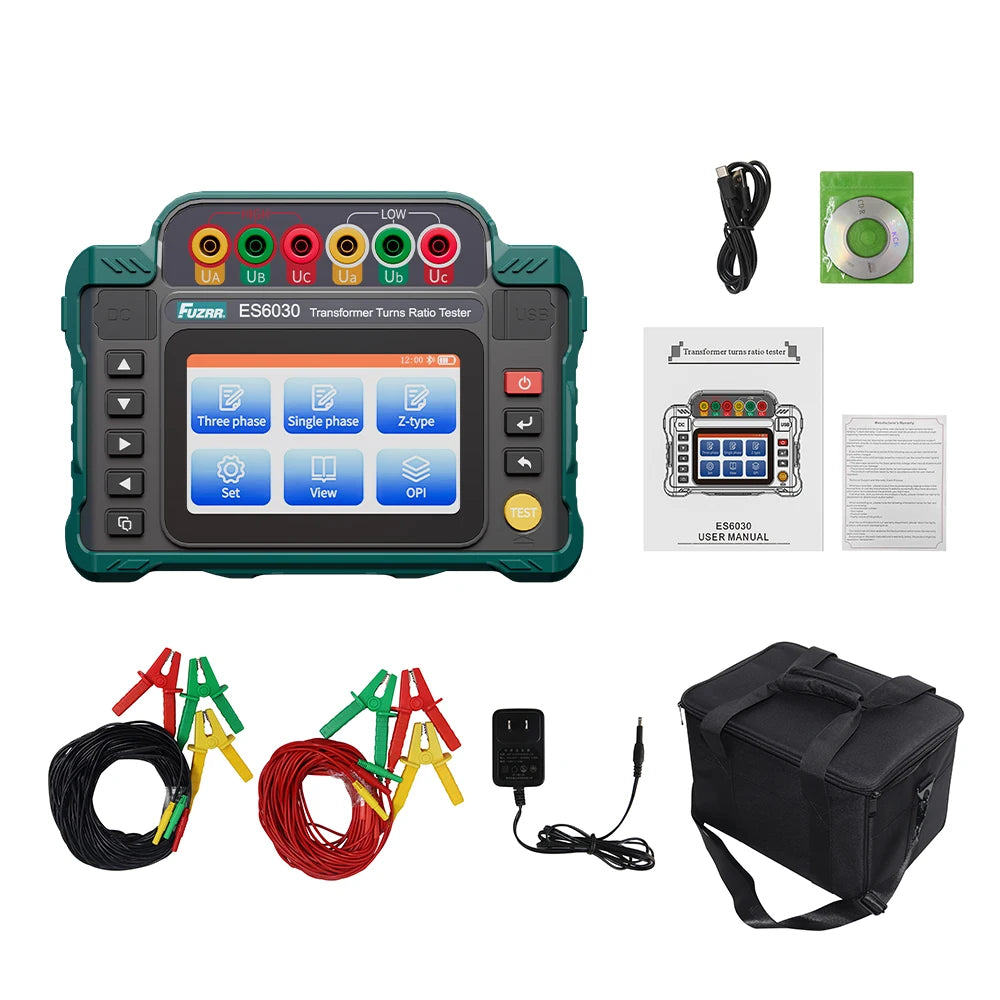 Professional Transformer Turns Ratio Tester – TTR Meter for Three-Phase Transformers, PT & CT Testing