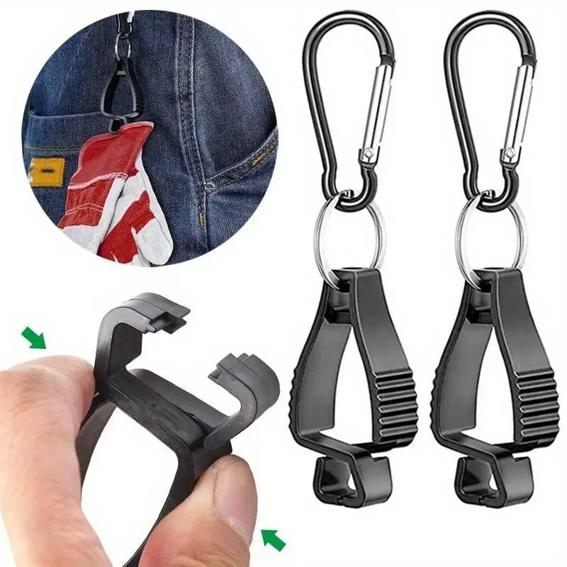 SteelGrip Glove Clips – Dual Carabiner Safety Holders