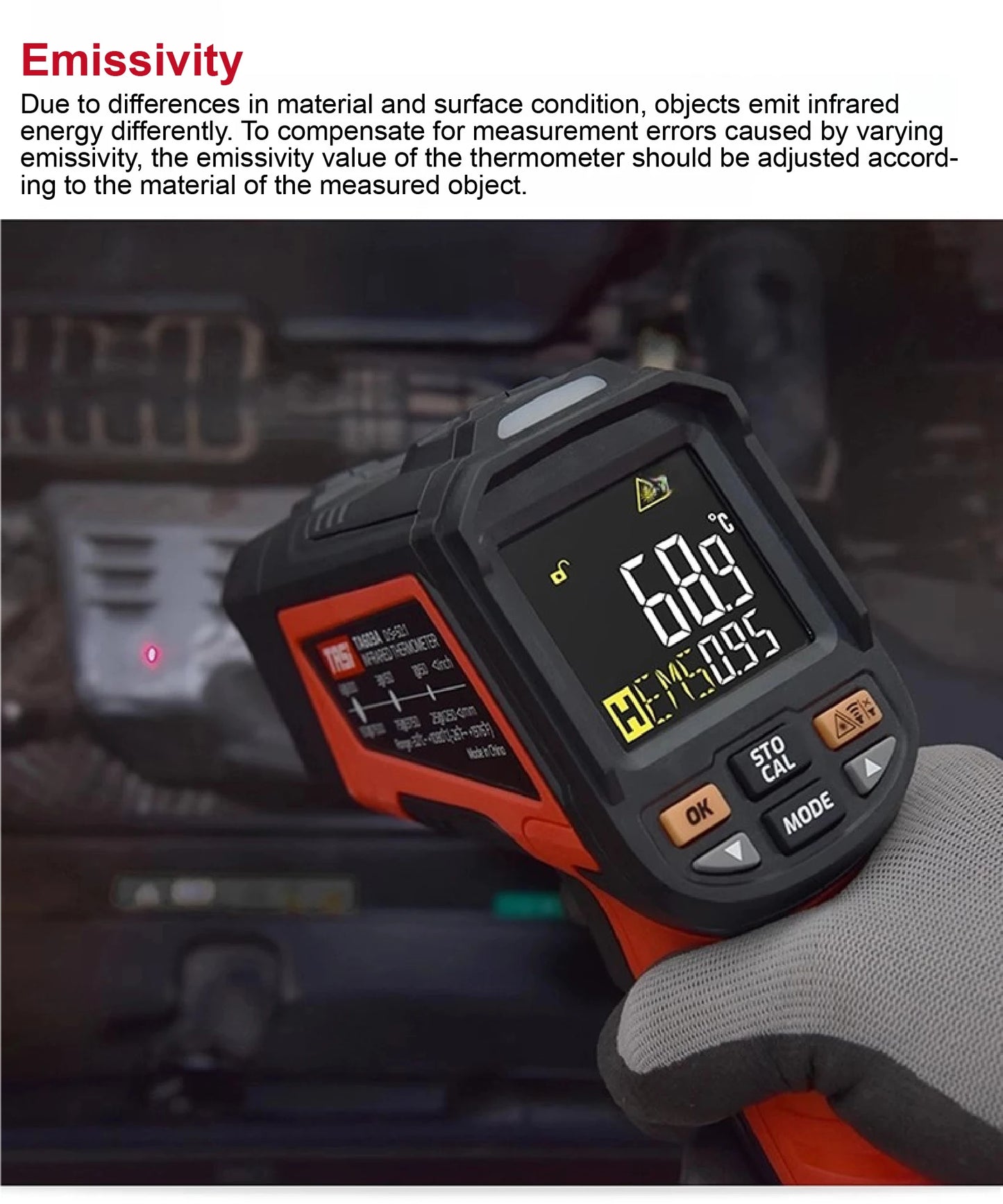 TA603 Industrial Infrared Thermometer Gun