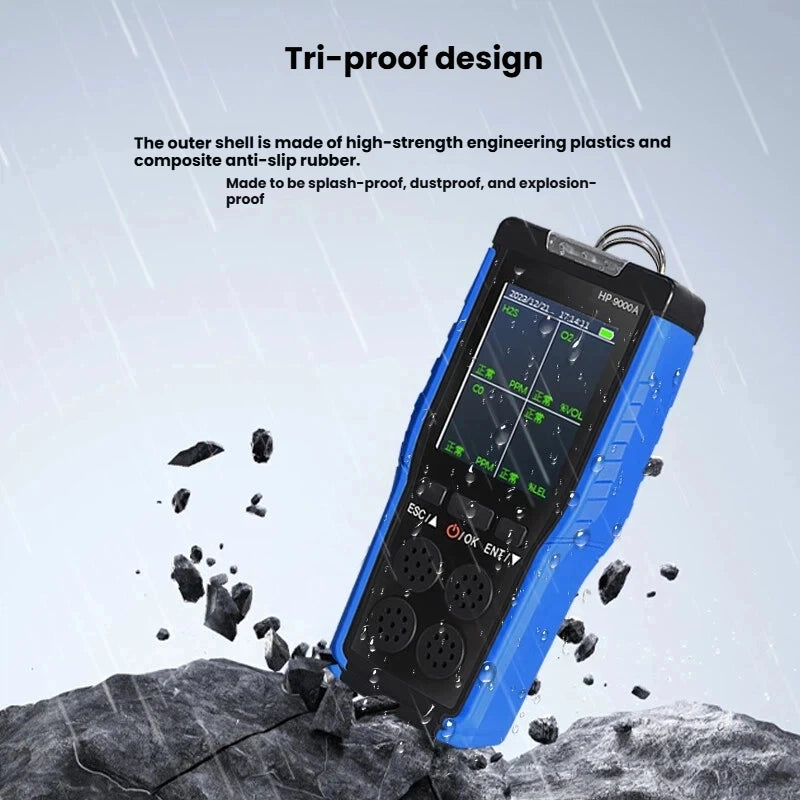 4-in-1 Portable Gas Detector – O₂, CO, H₂S & LEL Explosion-Proof Industrial Safety Monitor