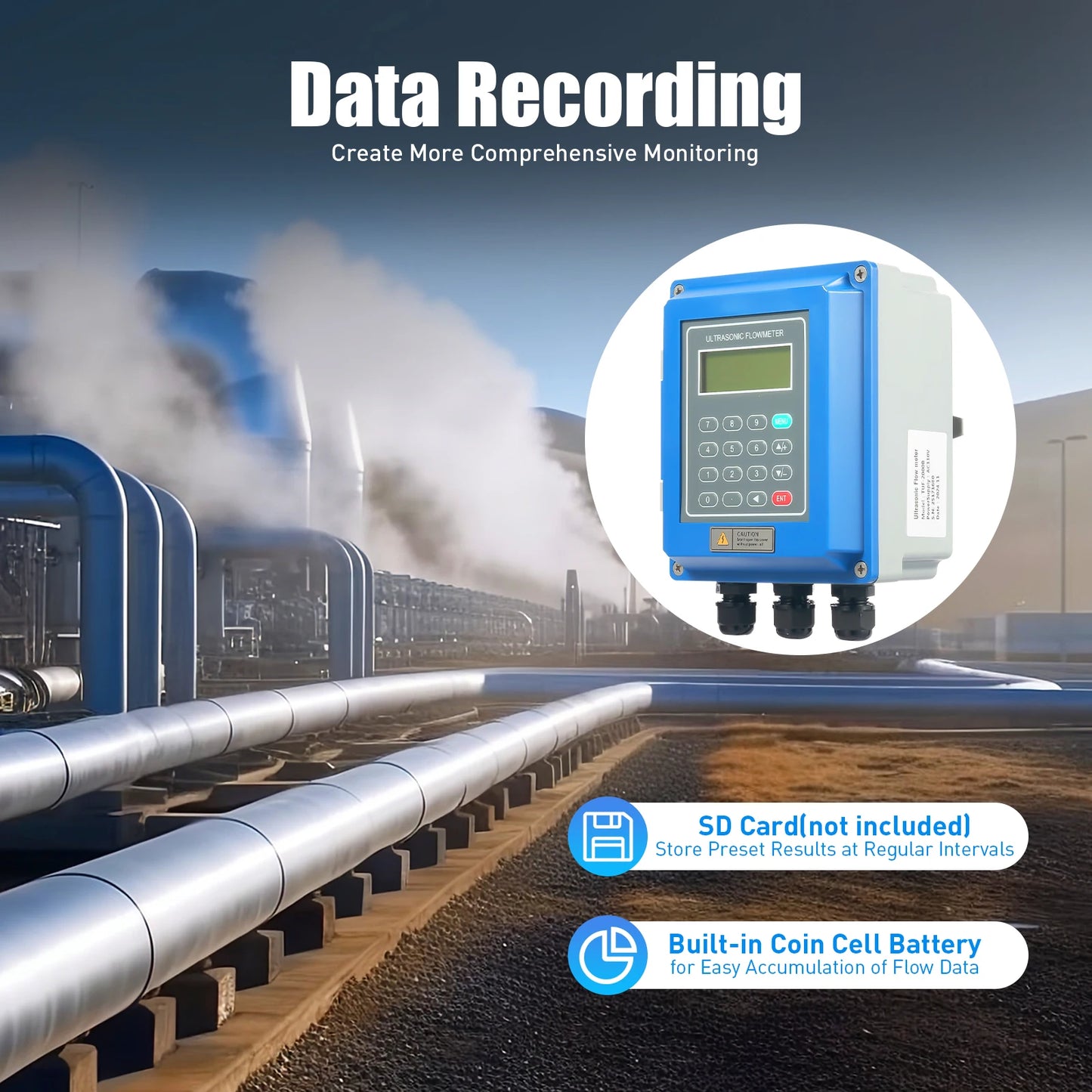 TUF-2000B Ultrasonic Flow Meter – Clamp-On Liquid Flow Measurement System