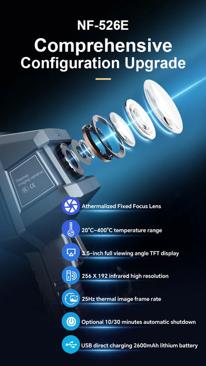 Industrial Thermal Imaging Camera 256×192 – 25Hz Infrared Inspection Camera with 720P Visual Fusion