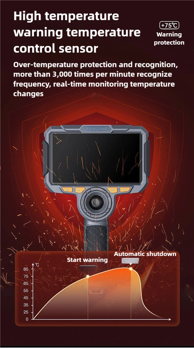 TF600 4-Way Articulating Industrial Borescope – HD Inspection Camera with Dual Lens & 1080P Display