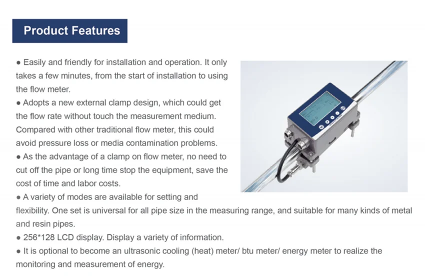 Integrated Clamp-On Ultrasonic Flow Meter – External Water Flow Monitoring System