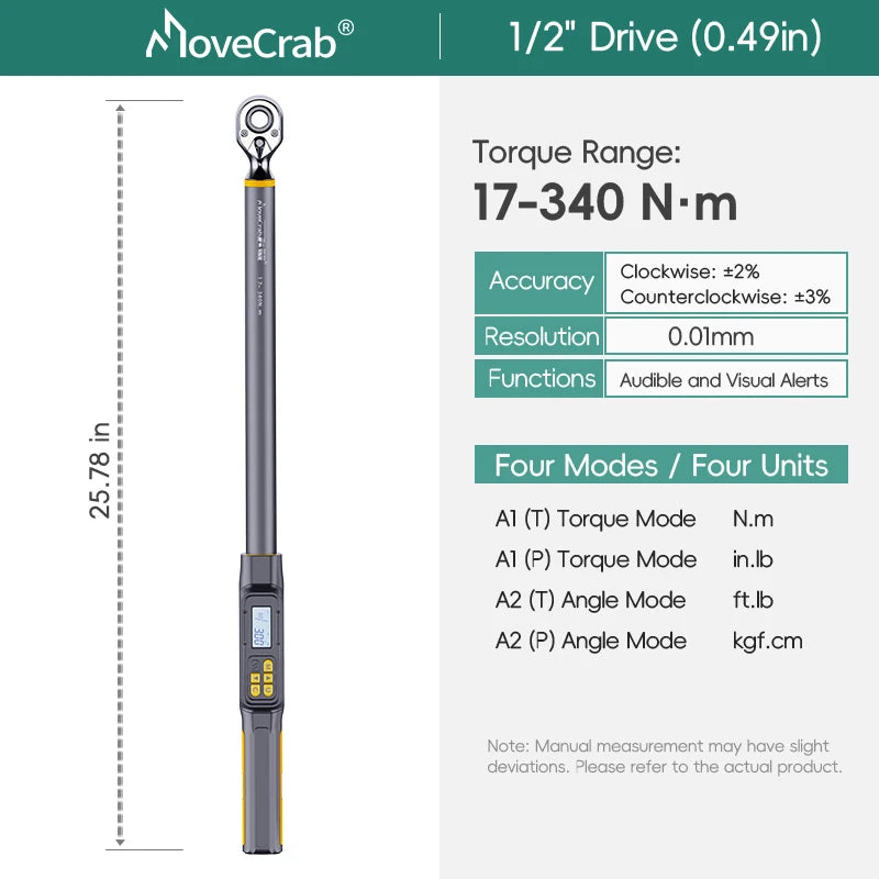 Digital Angle Torque Wrench 3/8" & 1/2" Drive