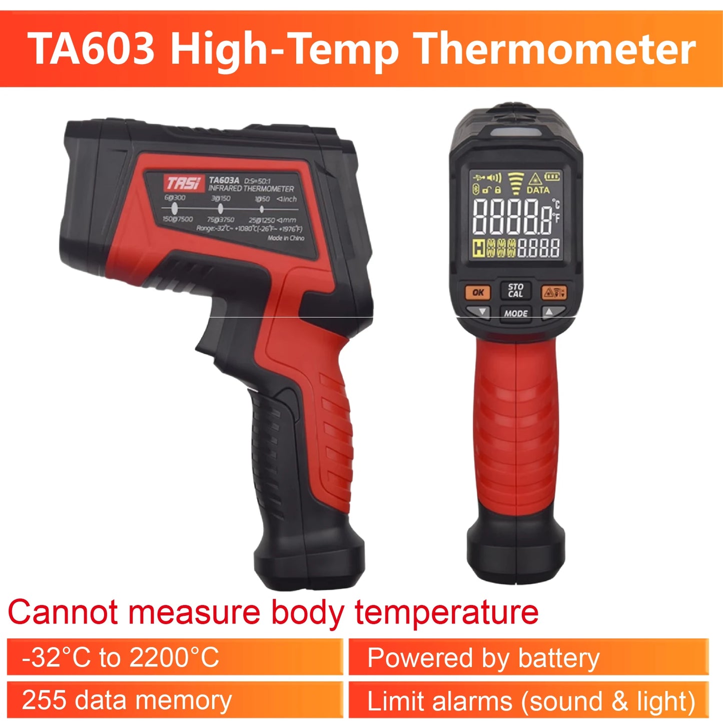 TA603 Industrial Infrared Thermometer Gun