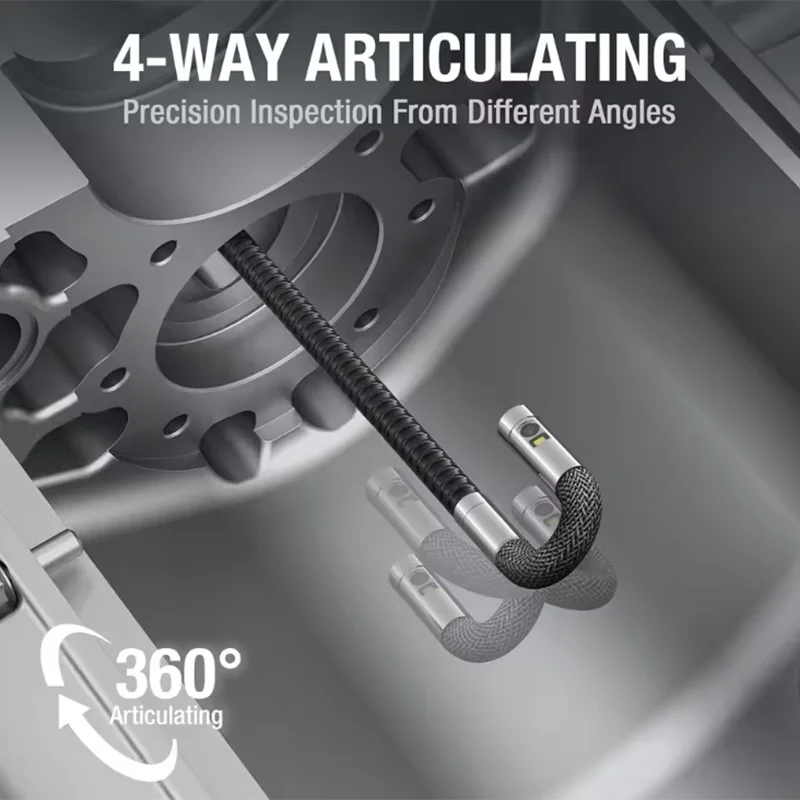 TF600 4-Way Articulating Industrial Borescope – HD Inspection Camera with Dual Lens & 1080P Display