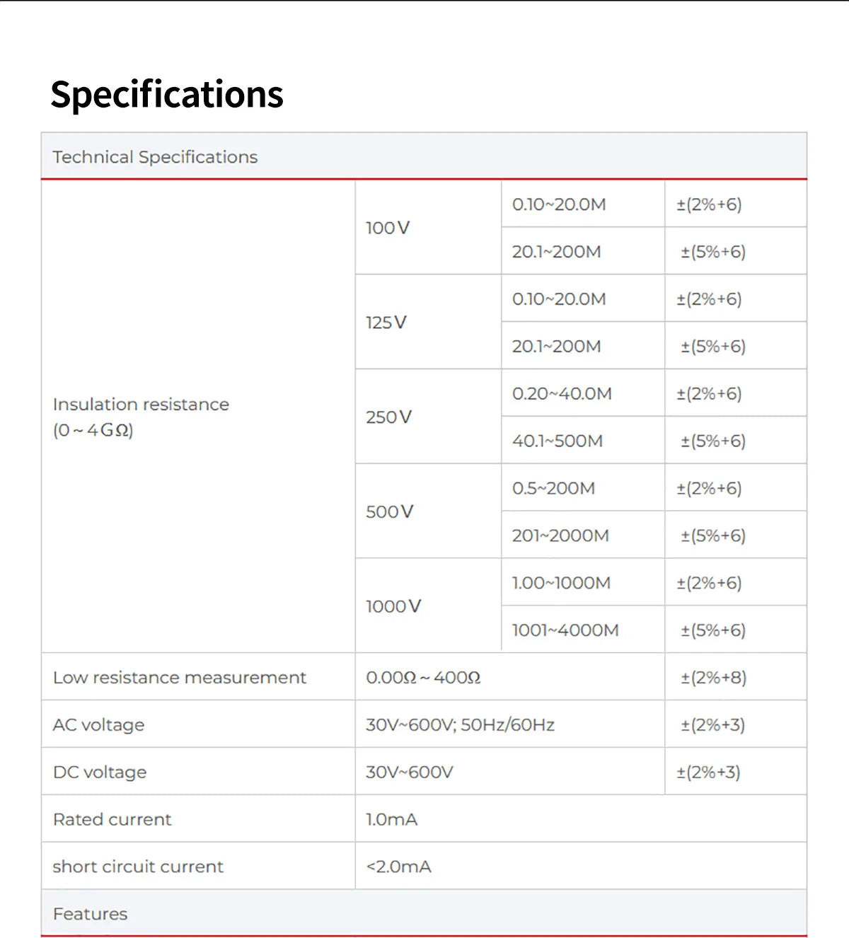 UNI-T UT501E Insulation Resistance Tester