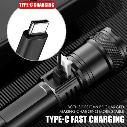 PowerBeam Zoom LED Flashlight – Rechargeable Waterproof Torch