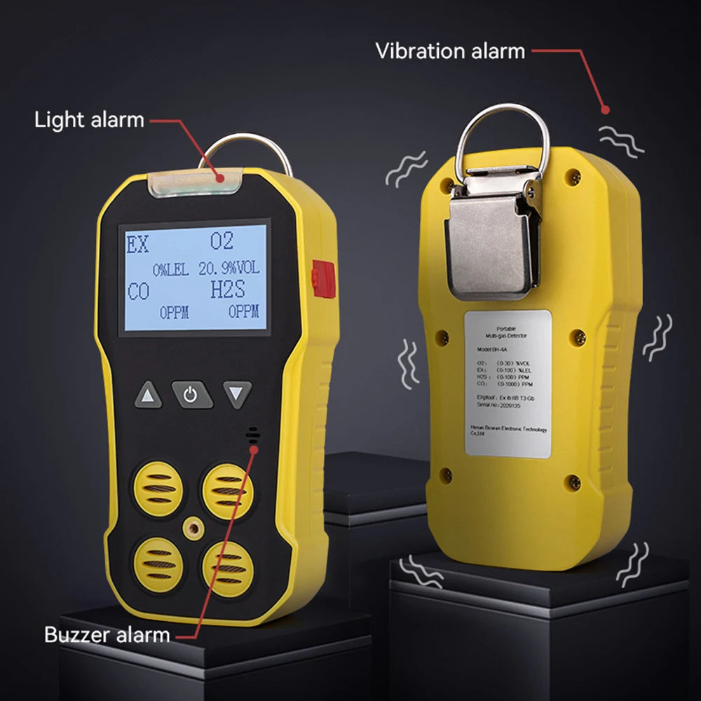 Bosean BH-4A Portable 4-Gas Detector – O₂, H₂S, CO & LEL Multi-Gas Monitor