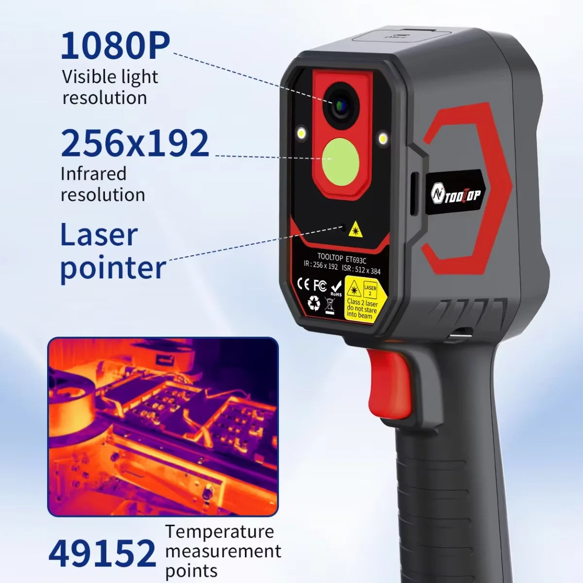 TOOLTOP ET693C Thermal Imaging Camera – 2-in-1 IR & Visible Inspection Imager