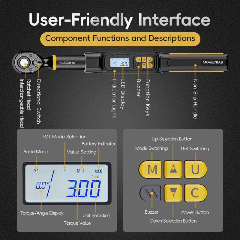 Digital Angle Torque Wrench 3/8" & 1/2" Drive