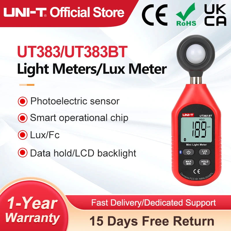 UNI-T UT383BT Digital Lux Meter – Professional Illuminance Tester