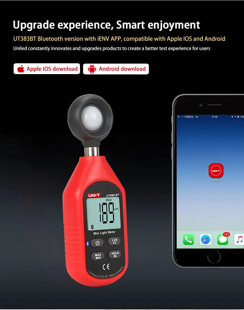 UNI-T UT383BT Digital Lux Meter – Professional Illuminance Tester