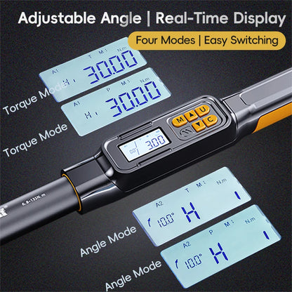 MoveCrab Digital Torque Wrench – 3/8" & 1/2" Drive Angle Torque Meter 3–340 N·m for Industrial Maintenance