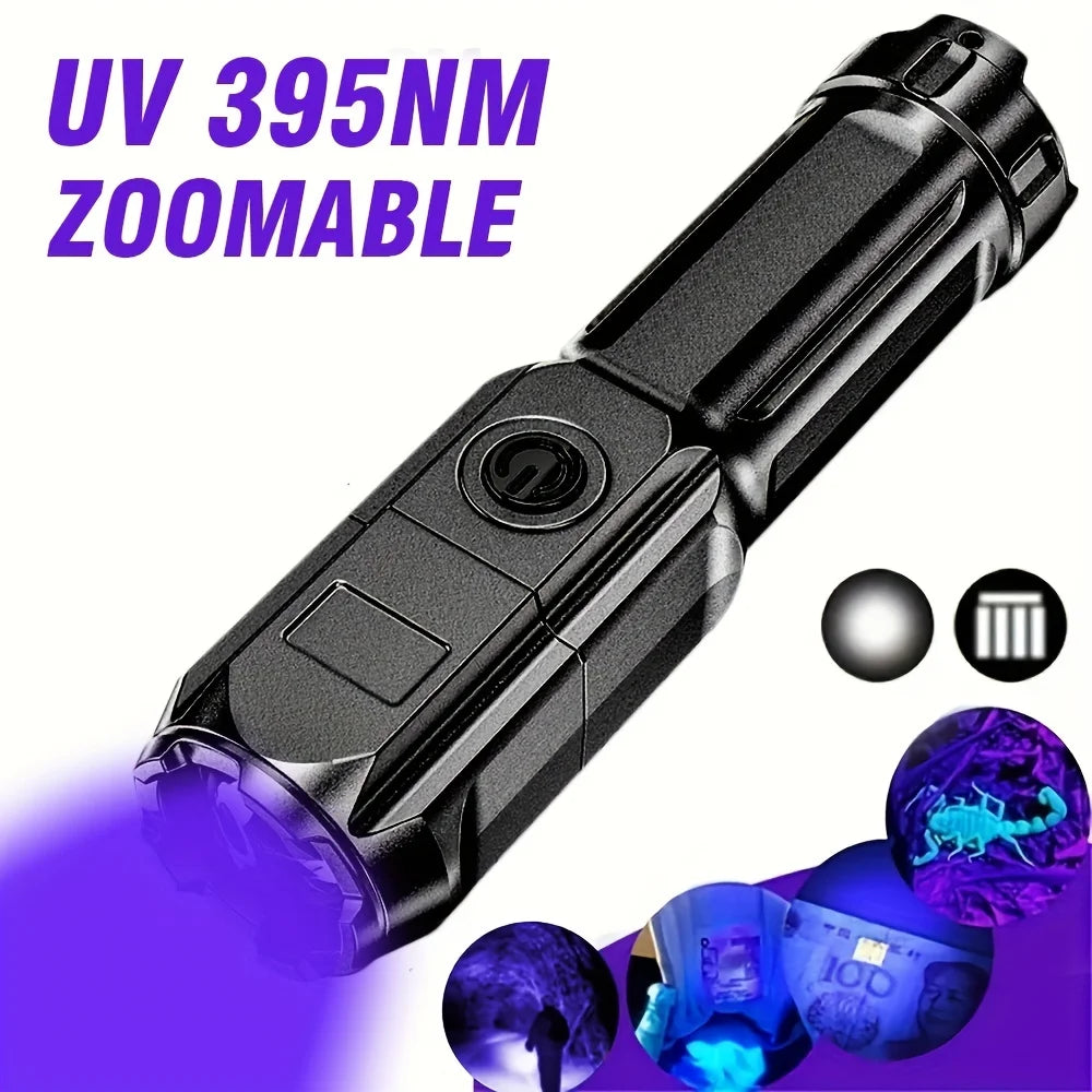 UV395NM Industrial UV Inspection Flashlight – 395nm Fluorescent Detection & NDT Inspection Lamp