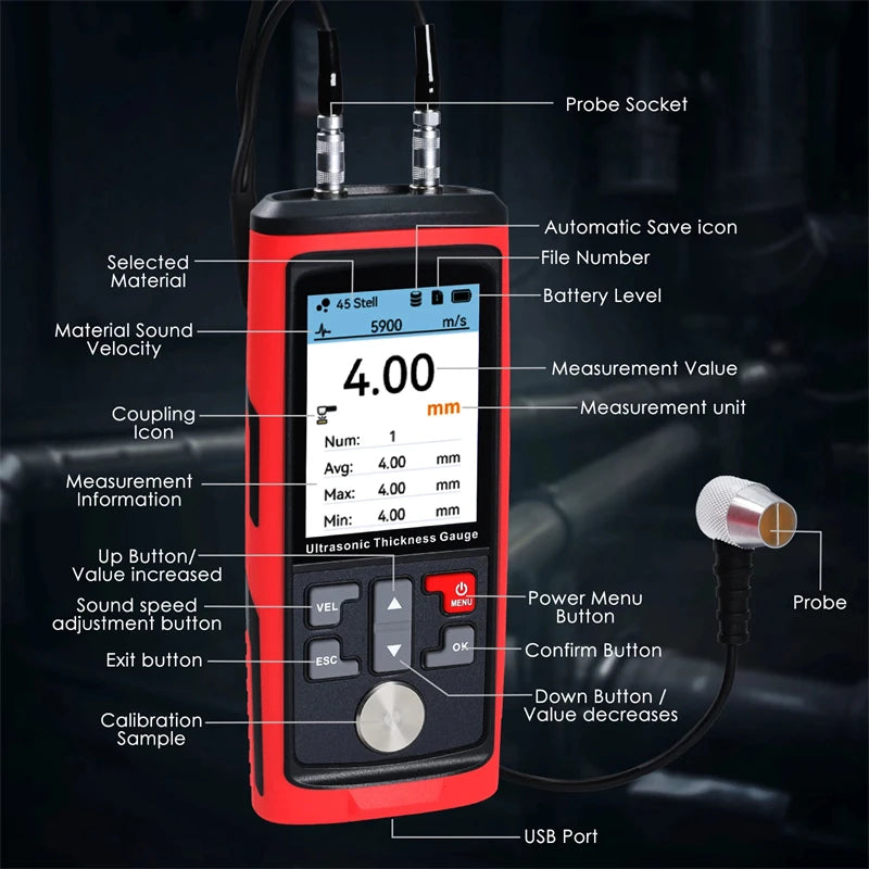 1500 Data Ultrasonic Thickness Gauge – Precision Pipe & Weld Tester