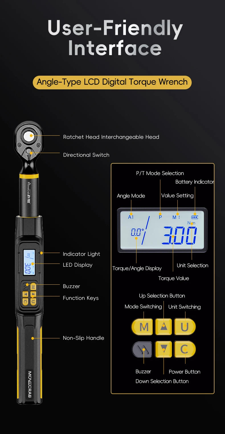Digital Angle Torque Wrench 3/8" & 1/2" Drive