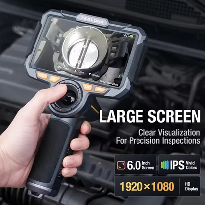 TF600 4-Way Articulating Industrial Borescope – HD Inspection Camera with Dual Lens & 1080P Display