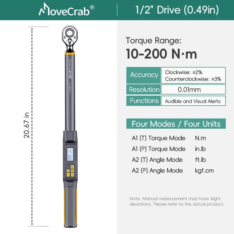 Digital Angle Torque Wrench 3/8" & 1/2" Drive