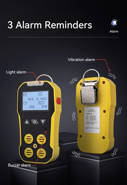 Bosean BH-4A Portable 4-Gas Detector – O₂, H₂S, CO & LEL Multi-Gas Monitor