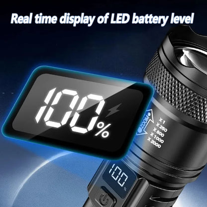 PowerBeam Zoom LED Flashlight – Rechargeable Waterproof Torch