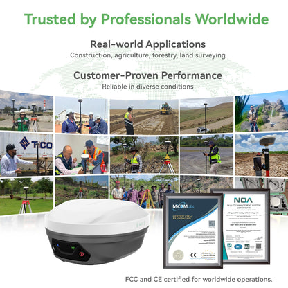 SingularXYZ E1 Lite RTK GNSS Receiver Base & Rover Kit – 1cm Accuracy Waterproof Surveying System