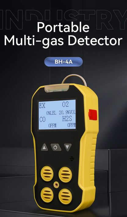 Bosean BH-4A Portable 4-Gas Detector – O₂, H₂S, CO & LEL Multi-Gas Monitor